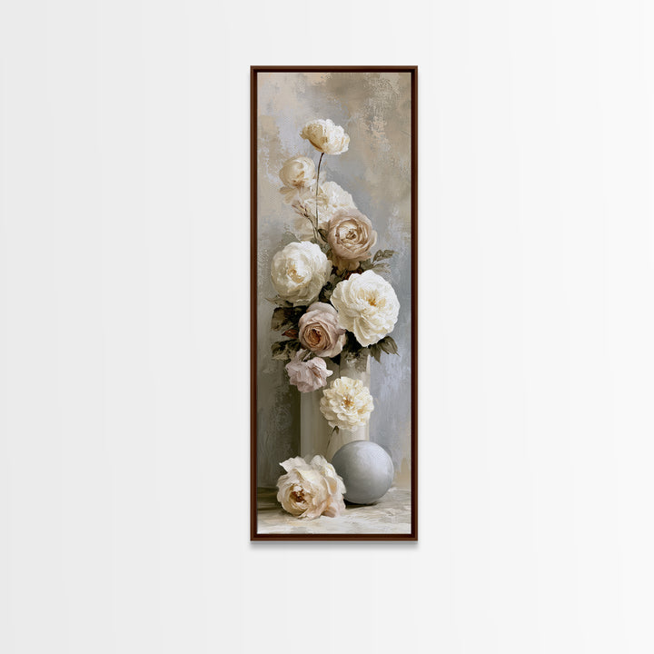 Classic Dutch Feast Arrangement Framed Canvas Print, Dining Room Art, Art Print, Dining Room Decor, Watercolor Art, Dining, DRA-1x3-31