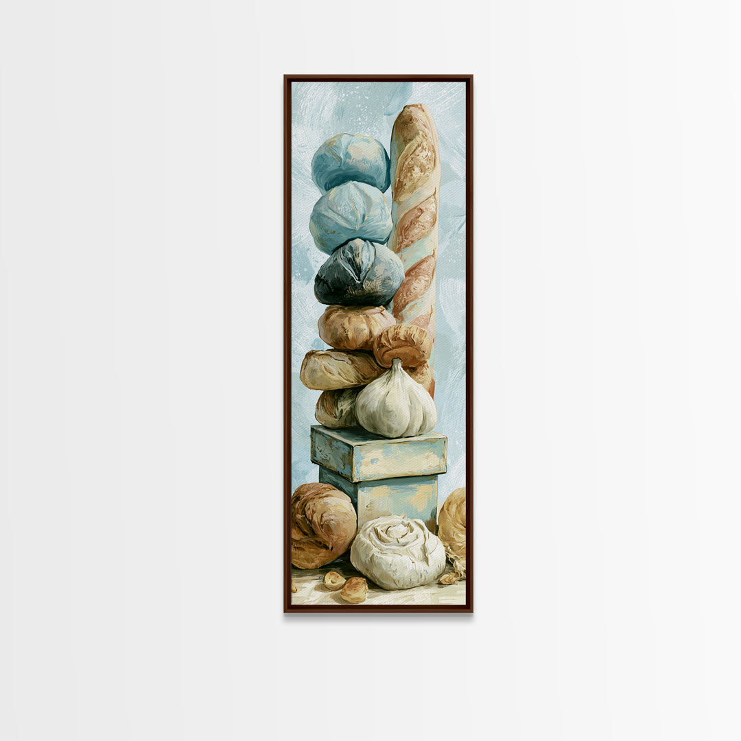 French Bistro Food Illustration Without Text Canvas Print, Dining Room Art, Kitchen Wall Decor, Dining Room Decor, Dining, DRA-1x3-46