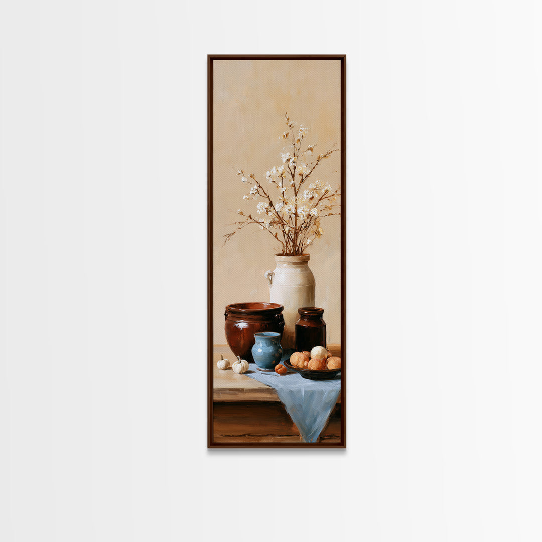 Sunlit Farmhouse Table Objects Without Room View Canvas Print, Dining Room Art, Bedroom Wall Art, Dining Room Decor, Dining, DRA-1x3-5