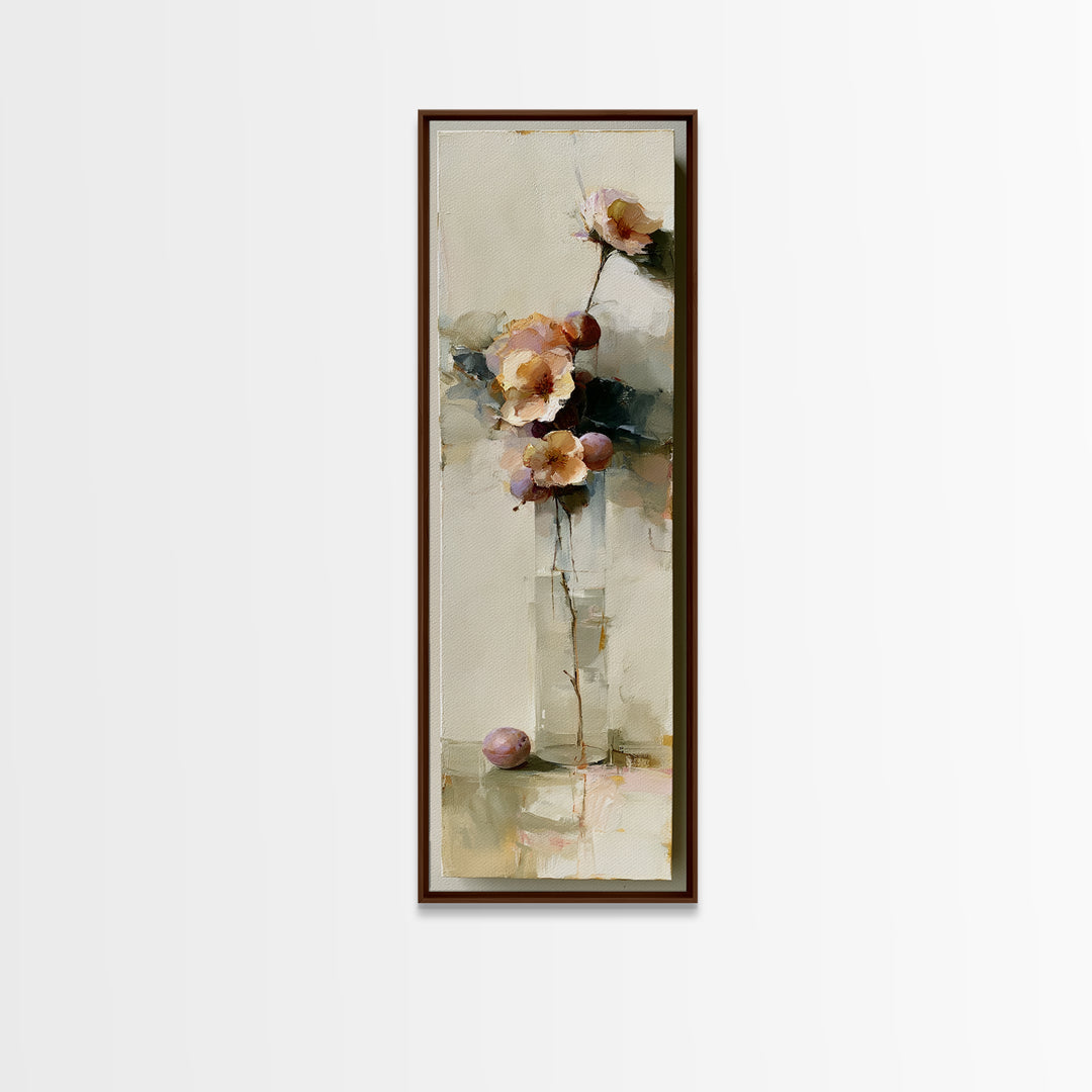 Peach and Plum Still Life Canvas Print, Dining Room Art, Contemporary Art, Dining Room Decor, Fine Art, Dining, Digital Print, DRA-1x3-56