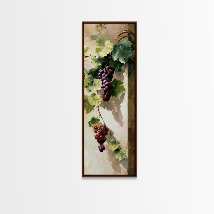 Botanical Grapevine with Leaves and Fruit Canvas Print, Dining Room Art, Kitchen Prints, Dining Room Decor, Fine Art, Dining, DRA-1x3-57