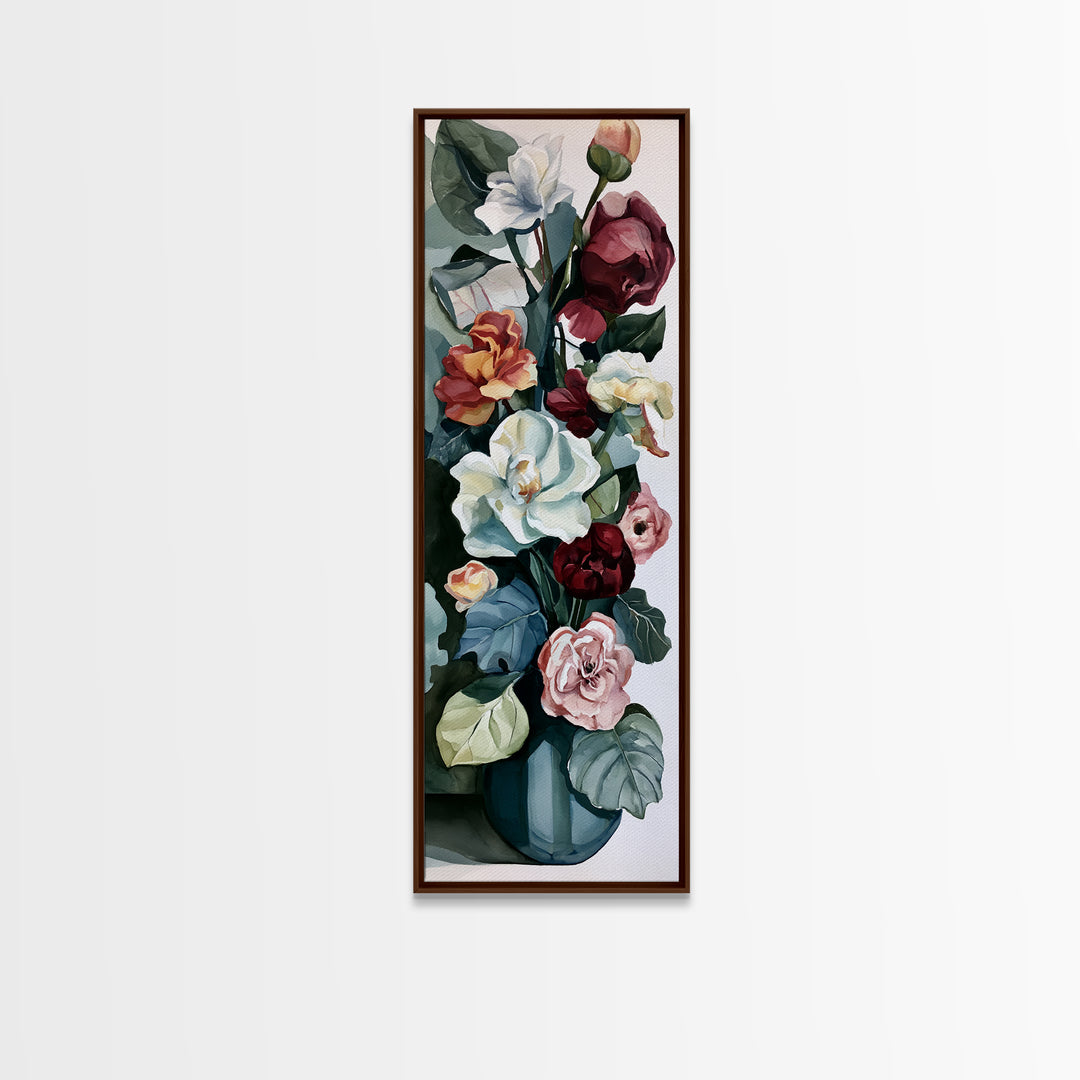 Large Expressive Flower Vase Canvas Print, Dining Room Art, Art Print, Dining Room Decor, Fine Art, Dining, Abstract Art, DRA-1x3-60