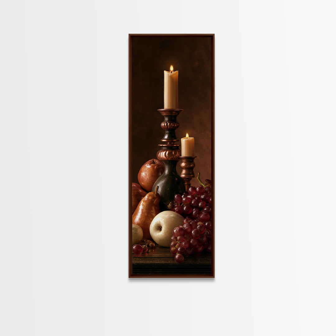 Classical Fruit Still Life Framed Canvas Print, Dining Room Art, Modern Decor, Dining Room Decor, Fine Art, Dining, Home Decor, DRA-1x3-61