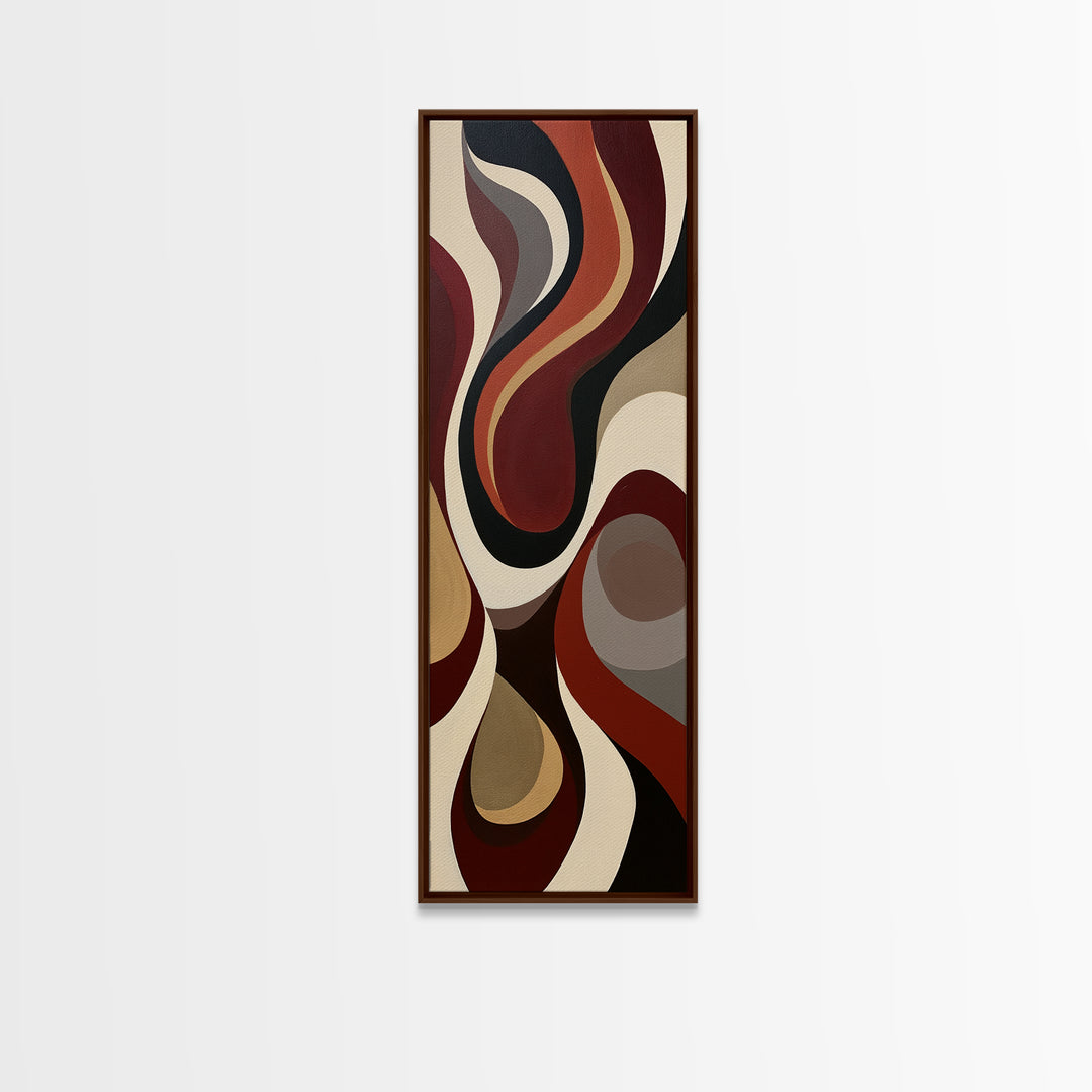 Abstract Red Wine Swirl Canvas Print, Dining Room Art, Coastal Wall Art, Dining Room Decor, Abstract Art, Dining, DRA-1x3-78