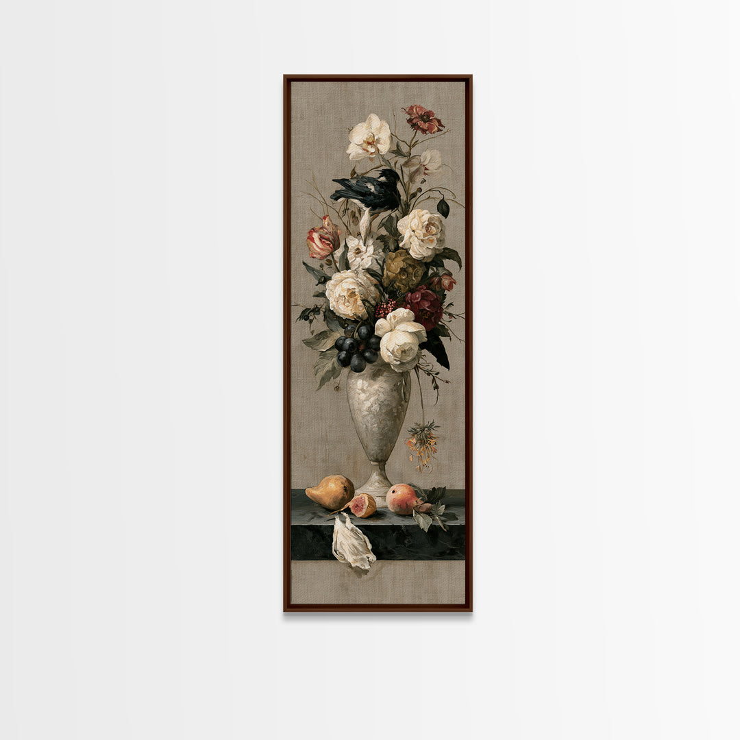 Classic Dutch Feast Arrangement Framed Canvas Print, Dining Room Art, Canvas Wall Art, Dining Room Decor, Fine Art, Dining, DRA-1x3-79