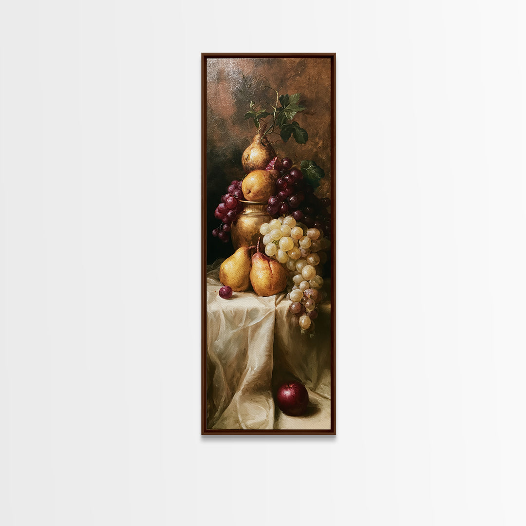 Classical Fruit Still Life Canvas Print, Dining Room Art, Art Print, Dining Room Decor, Fine Art, Dining, Abstract Art, DRA-1x3-85