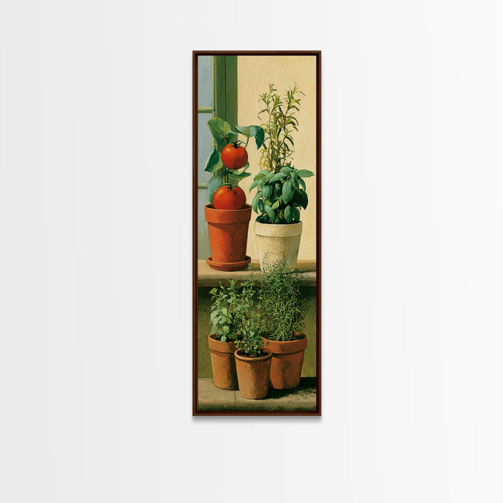 Modern Kitchen Herbs Canvas Print, Dining Room Art, Statement Artwork, Dining Room Decor, Fine Art, Dining, Printable Wall Art, DRA-1x3-93