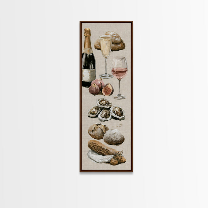 French Bistro Food Illustration Without Text Canvas Print, Dining Room Art, Food Art, Dining Room Decor, Fine Art, Dining, DRA-1x3-94