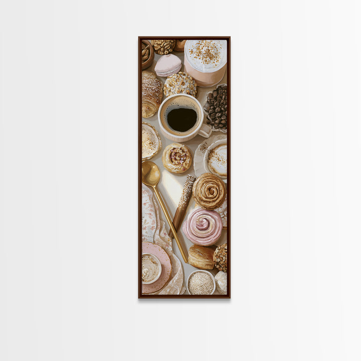 Coffee and Pastry Scene for Breakfast Nook Canvas Print, Dining Room Art, Dining Room Wall Art, Dining Room Decor, Dining, DRA-1x3-98