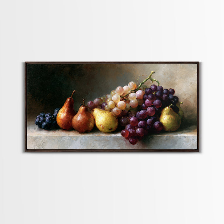 Classical Fruit Still Life Canvas Print, Dining Room Art, Luxury Decor, Dining Room Decor, Oil Painting, Dining, DRA-2x1-21