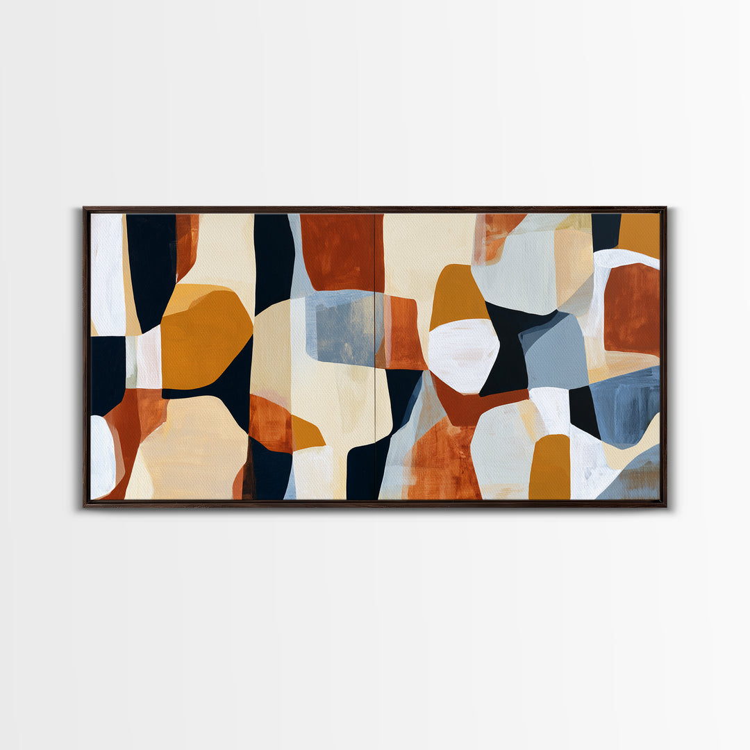 Abstract Composition in Appetite Friendly Warm Tones Canvas Print, Dining Room Art, Fall Decor, Dining Room Decor, Abstract Art, DRA-2x1-48