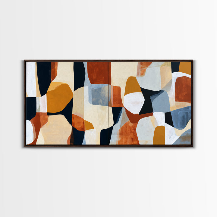Abstract Composition in Appetite Friendly Warm Tones Canvas Print, Dining Room Art, Fall Decor, Dining Room Decor, Abstract Art, DRA-2x1-48