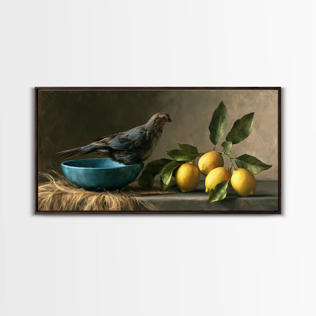Italian Lemon Branch Canvas Print, Dining Room Art, Wall Art, Dining Room Decor, Watercolor Art, Dining, Printable Art, DRA-2x1-49