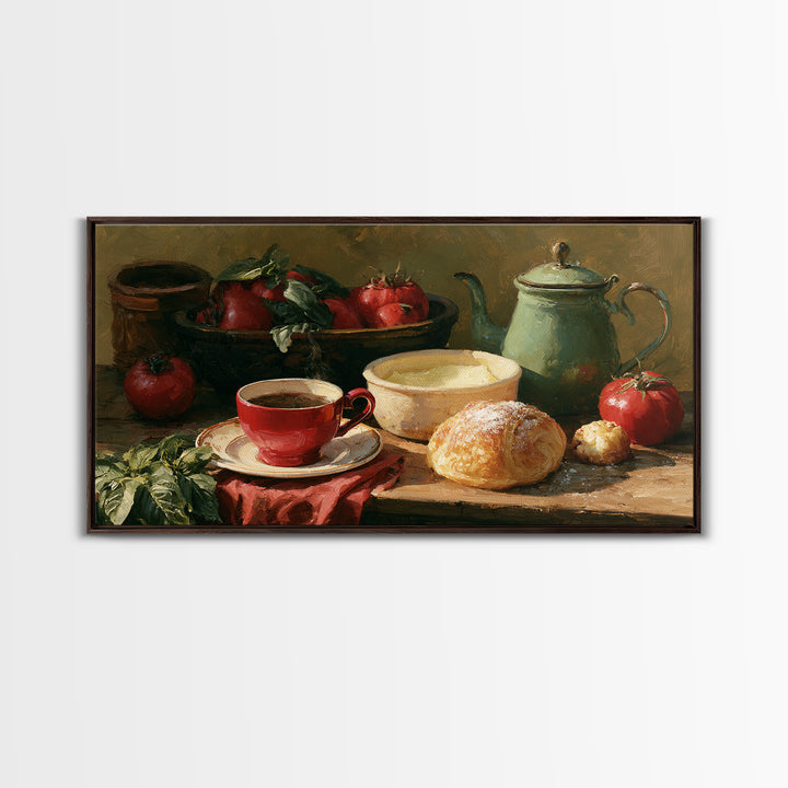 Coffee and Pastry Scene for Breakfast Nook Canvas Print, Dining Room Art, Room Decor, Dining Room Decor, Fine Art, Dining, DRA-2x1-58