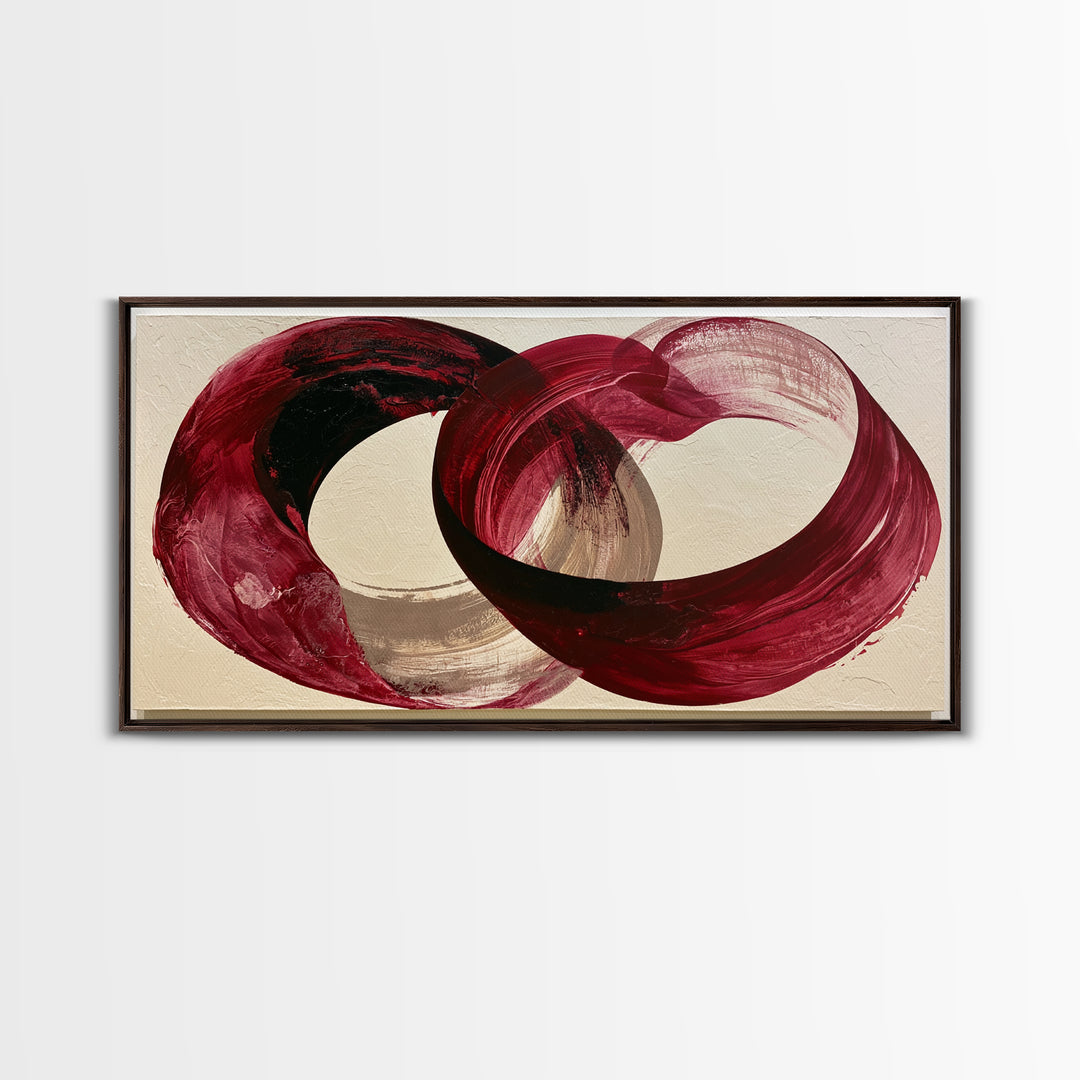 Abstract Red Wine Swirl Canvas Print, Dining Room Art, Statement Artwork, Dining Room Decor, Abstract Art, Dining, DRA-2x1-62