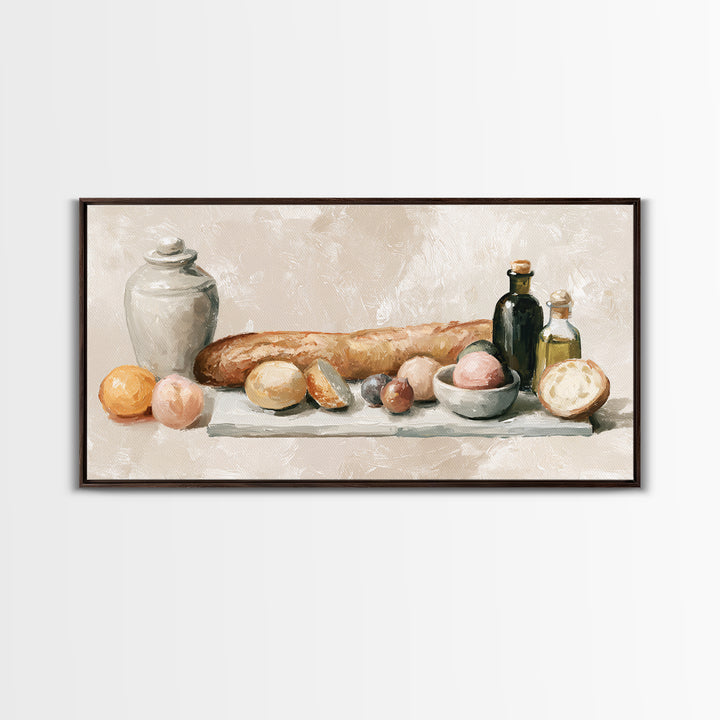French Bistro Food Illustration Without Text Canvas Print, Dining Room Art, Art Print, Dining Room Decor, Fine Art, Dining, DRA-2x1-78