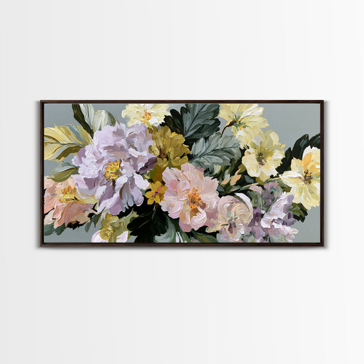 Large Expressive Flower Vase Framed Canvas Print, Dining Room Art, Printable Art, Dining Room Decor, Watercolor Art, Dining, DRA-2x1-92