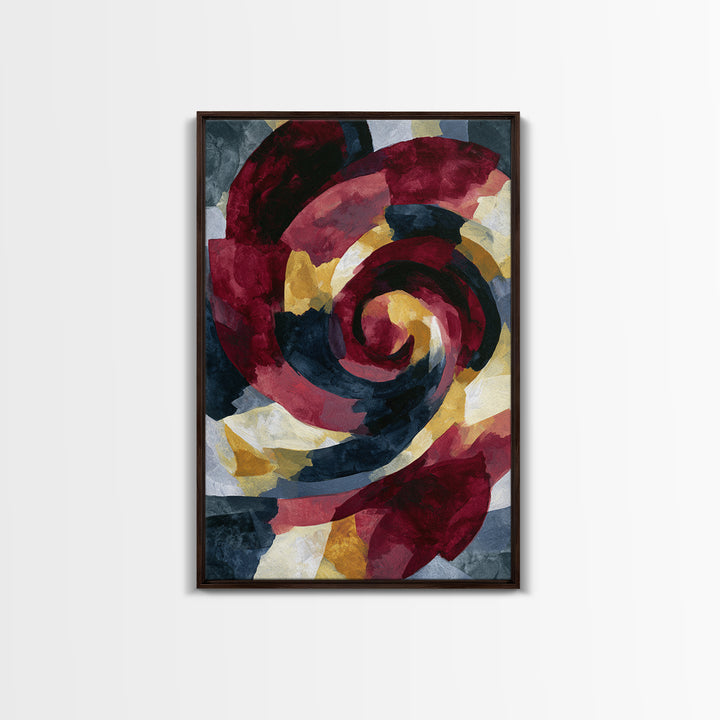 Abstract Red Wine Swirl Framed Canvas Print, Dining Room Art, Gallery Decor, Dining Room Decor, Dining, Minimalist Decor, DRA-2x3-26