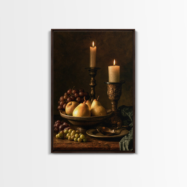 Classical Fruit Still Life Framed Canvas Print, Dining Room Art, Wall Art, Dining Room Decor, Watercolor Art, Dining, DRA-2x3-33
