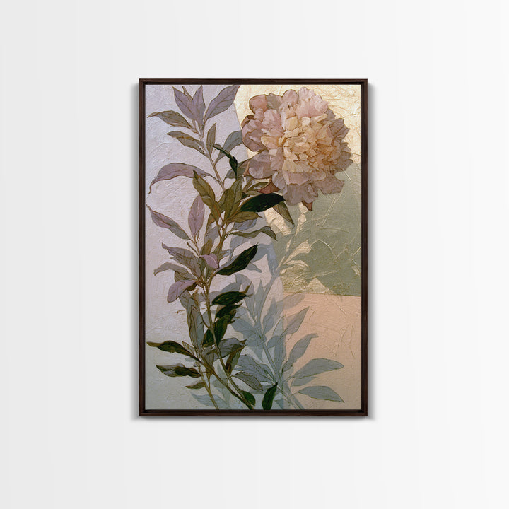 Pomegranate and Gold Leaf Botanical Study Canvas Print, Dining Room Art, Coastal Wall Art, Dining Room Decor, Watercolor Art, DRA-2x3-40
