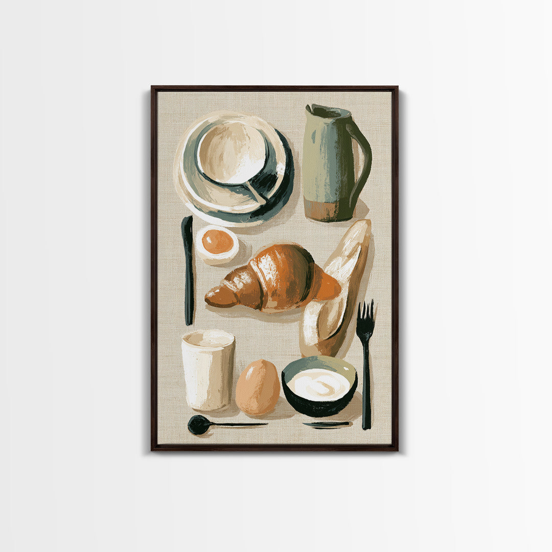 French Bistro Food Illustration Without Text Canvas Print, Dining Room Art, Fine Art Print, Dining Room Decor, Dining, DRA-2x3-42