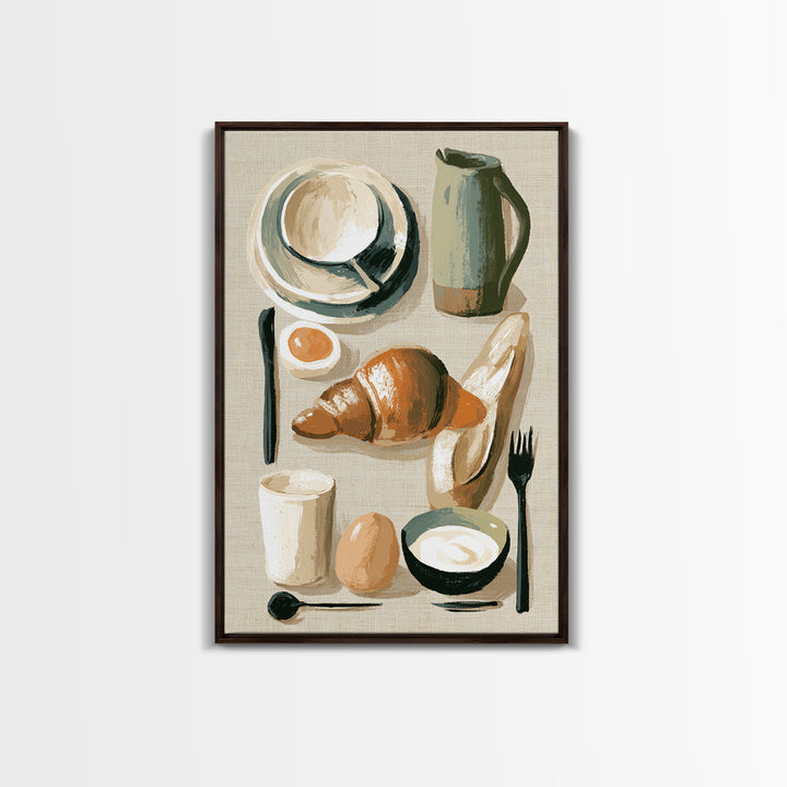 French Bistro Food Illustration Without Text Canvas Print, Dining Room Art, Fine Art Print, Dining Room Decor, Dining, DRA-2x3-42