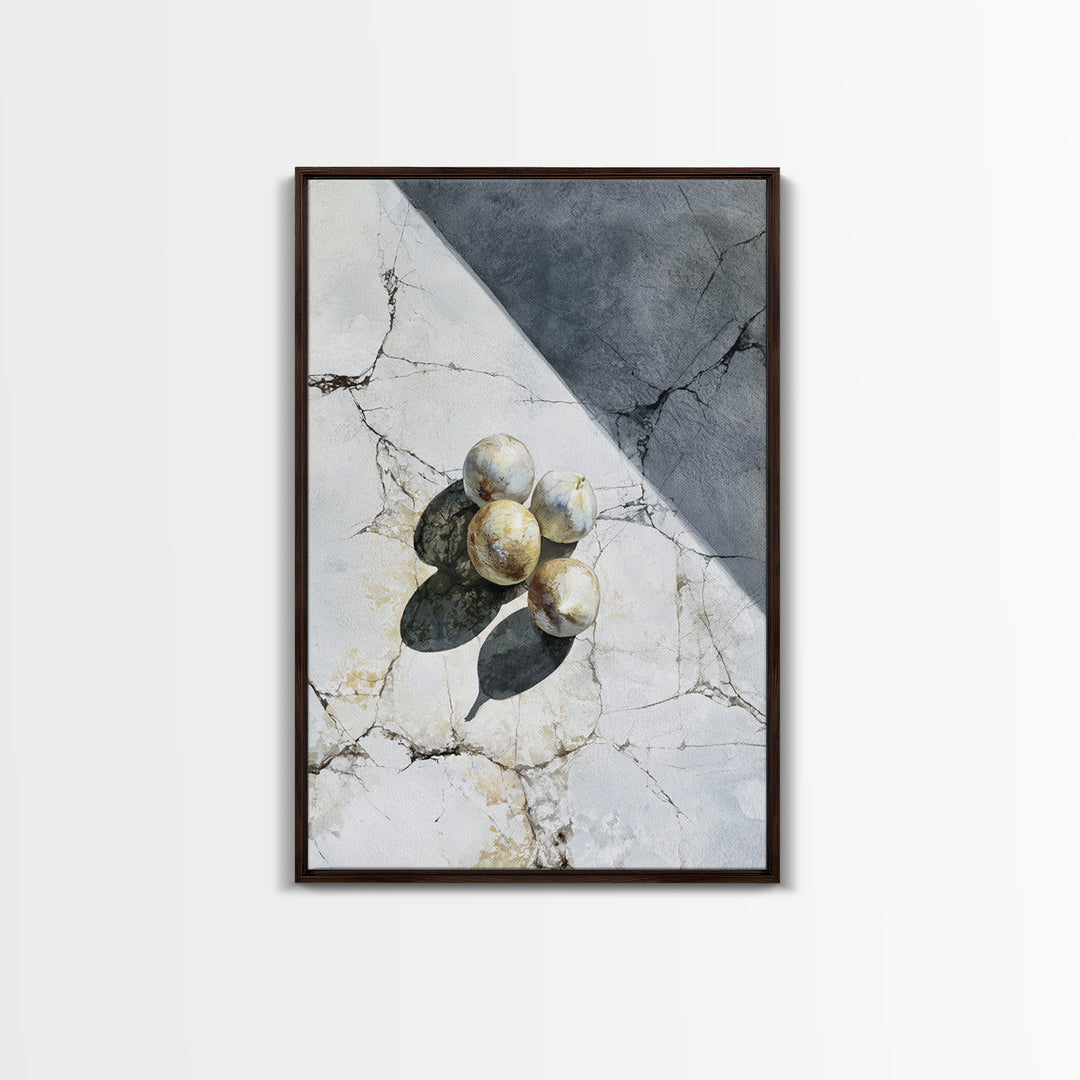 Figs on Marble Framed Canvas Print, Dining Room Art, Dining Room Wall Art, Dining Room Decor, Fine Art, Dining, DRA-2x3-55