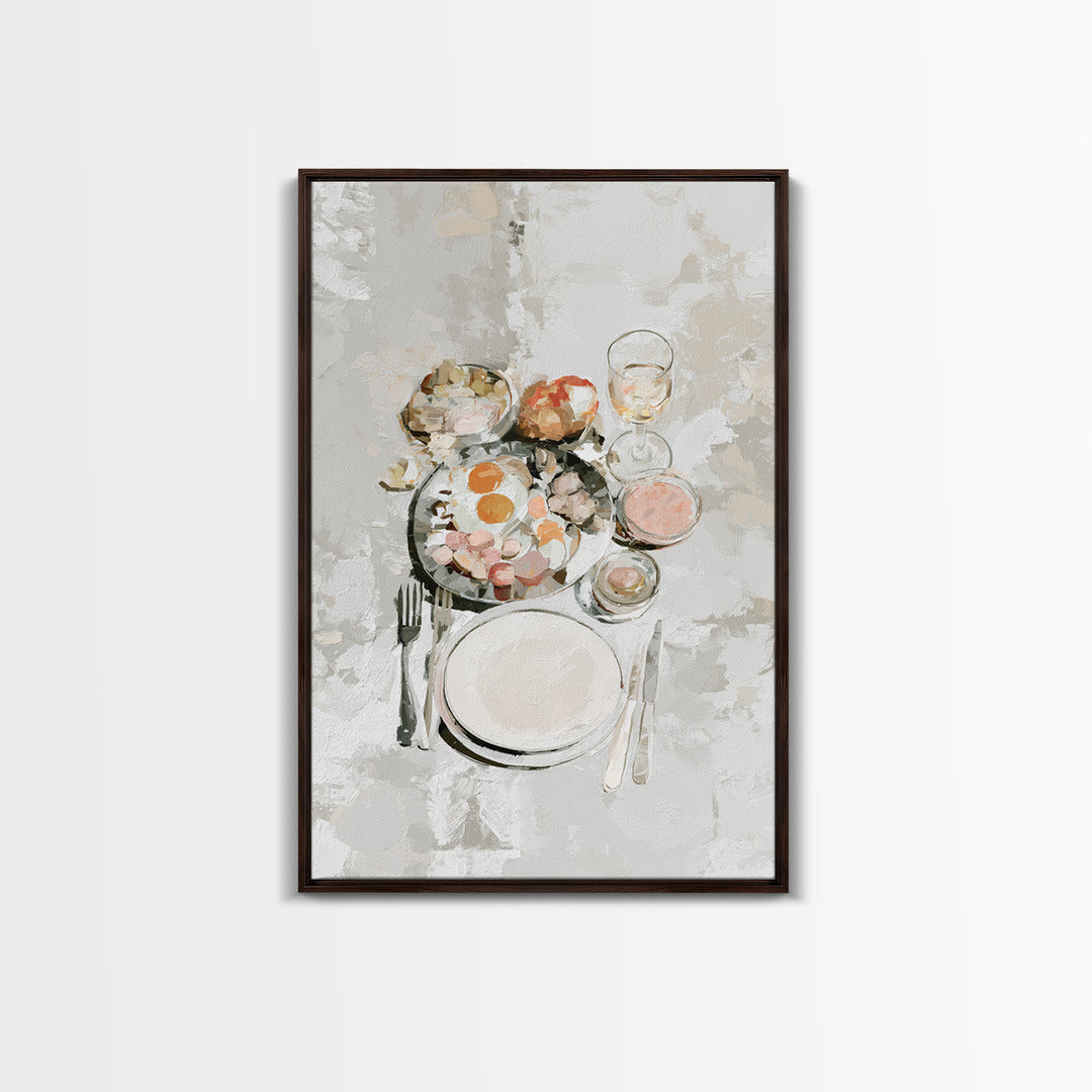 French Bistro Food Illustration Without Text Canvas Print, Dining Room Art, Room Decor, Dining Room Decor, Oil Painting, Dining, DRA-2x3-66
