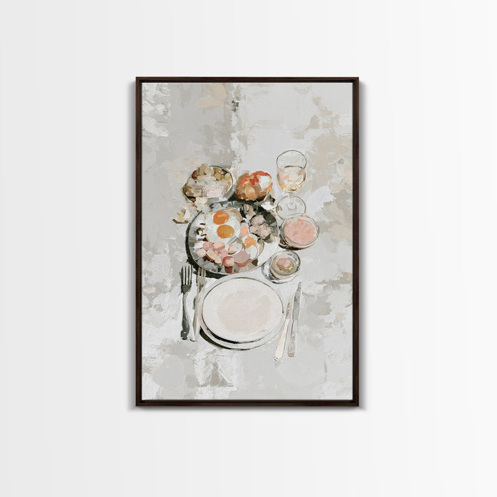 French Bistro Food Illustration Without Text Canvas Print, Dining Room Art, Room Decor, Dining Room Decor, Oil Painting, Dining, DRA-2x3-66