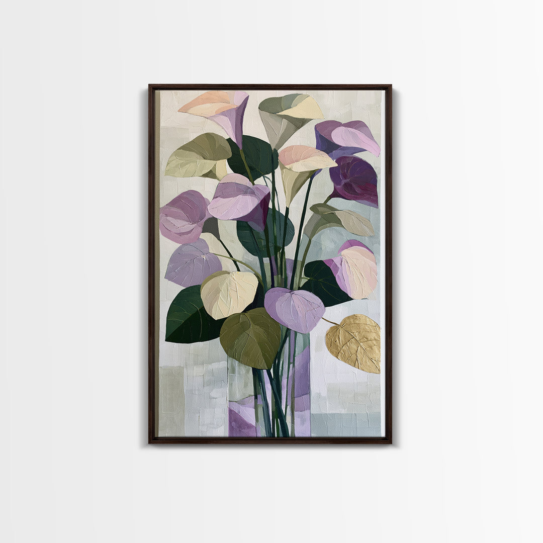 Large Expressive Flower Vase Framed Canvas Print, Dining Room Art, Digital Print, Dining Room Decor, Watercolor Art, Dining, DRA-2x3-8
