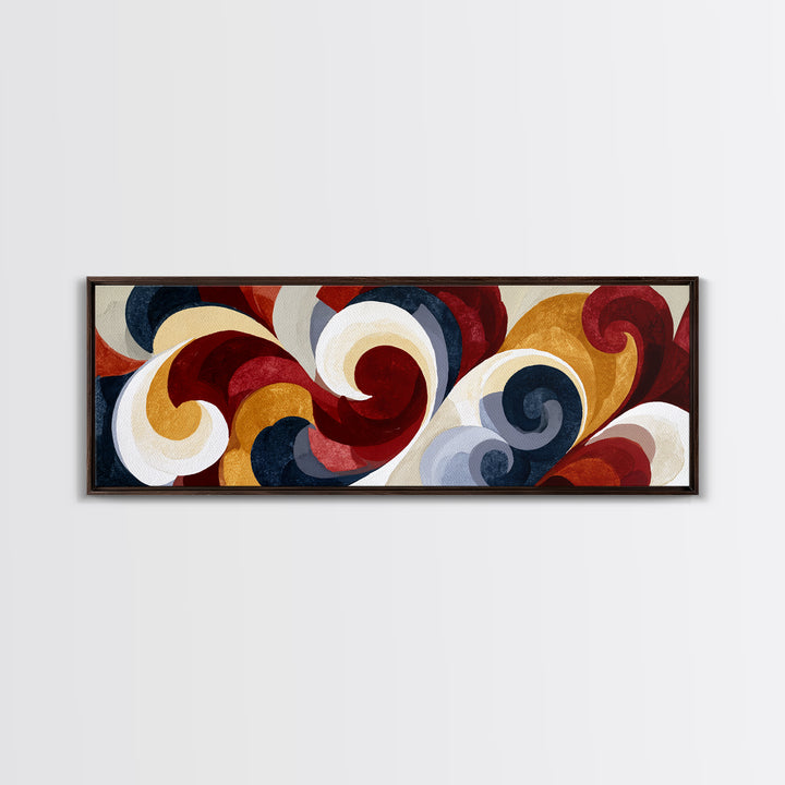 Abstract Red Wine Swirl Framed Canvas Print, Dining Room Art, Textured Painting, Dining Room Decor, Abstract Art, Dining, DRA-3x1-10