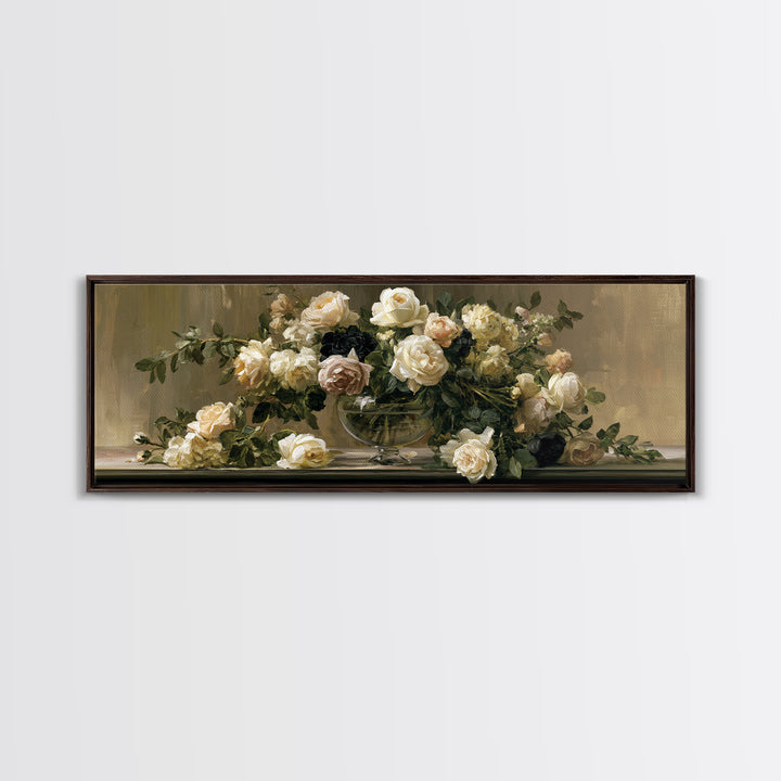 Classic Dutch Feast Arrangement Canvas Print, Dining Room Art, Statement Artwork, Dining Room Decor, Fine Art, Dining, DRA-3x1-35