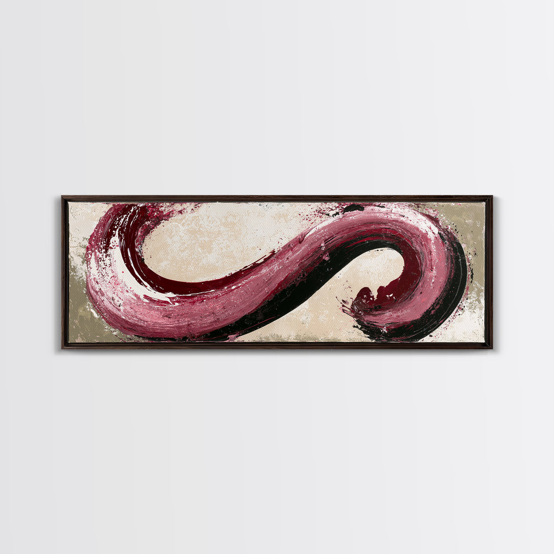 Abstract Red Wine Swirl Framed Canvas Print, Dining Room Art, Canvas Art, Dining Room Decor, Fine Art, Dining, Bedroom Wall Art, DRA-3x1-58