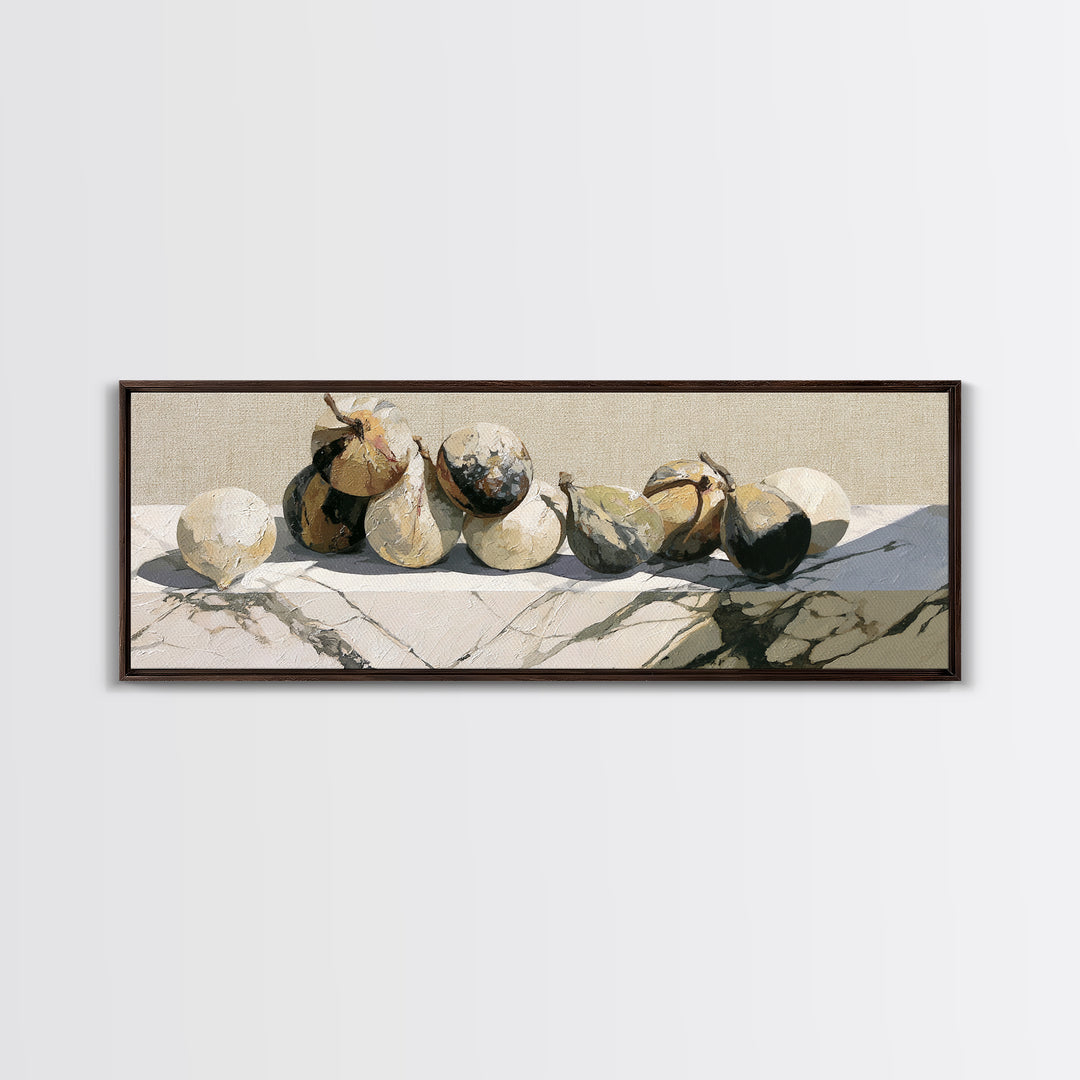 Figs on Marble Framed Canvas Print, Dining Room Art, Boho Decor, Dining Room Decor, Fine Art, Dining, Printable Wall Art, DRA-3x1-63