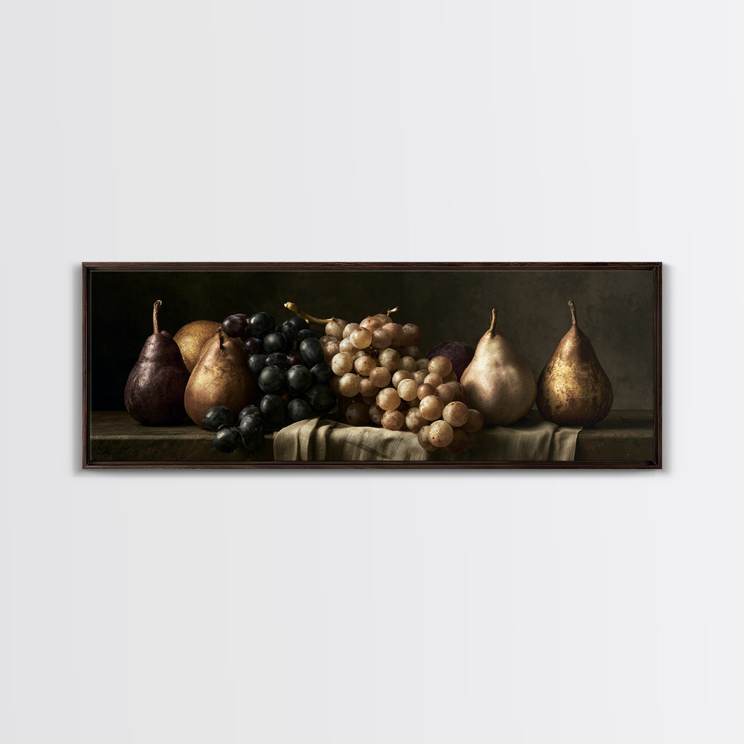 Classical Fruit Still Life Canvas Print, Dining Room Art, Abstract Wall Art, Dining Room Decor, Watercolor Art, Dining, DRA-3x1-65