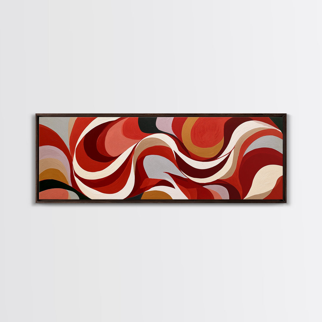 Abstract Red Wine Swirl Framed Canvas Print, Dining Room Art, Canvas Art, Dining Room Decor, Fine Art, Dining, Bedroom Wall Art, DRA-3x1-82