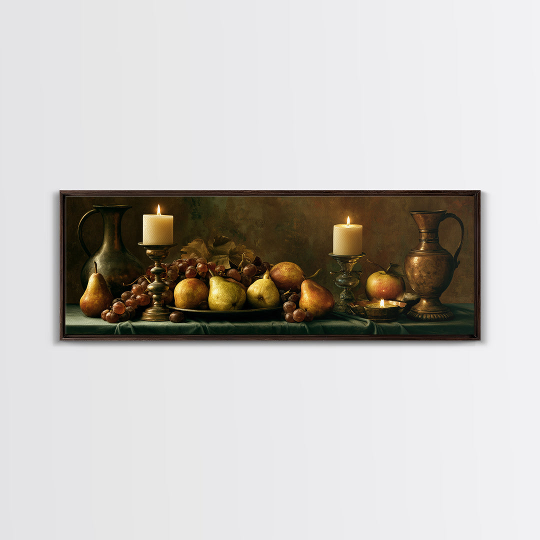 Classical Fruit Still Life Framed Canvas Print, Dining Room Art, Set of 3 Prints, Dining Room Decor, Oil Painting, Dining, DRA-3x1-89