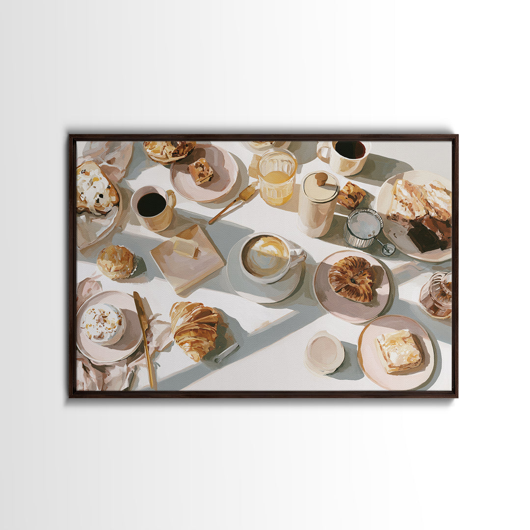 Coffee and Pastry Scene for Breakfast Nook Canvas Print, Dining Room Art, Canvas Art, Dining Room Decor, Fine Art, Dining, DRA-3x2-42