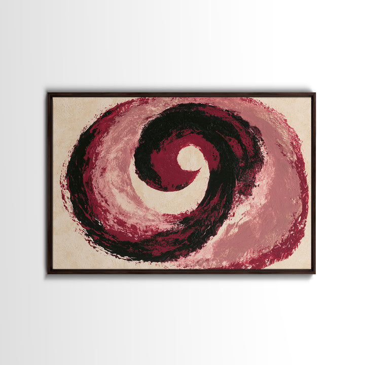 Abstract Red Wine Swirl Framed Canvas Print, Dining Room Art, Bedroom Decor, Dining Room Decor, Abstract Art, Dining, DRA-3x2-46
