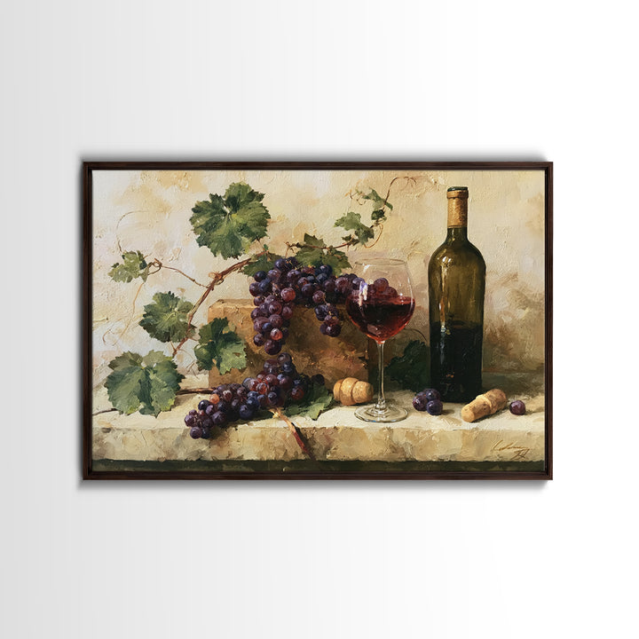 Botanical Grapevine with Leaves and Fruit Canvas Print, Dining Room Art, Set of 3 Prints, Dining Room Decor, Dining, DRA-3x2-97
