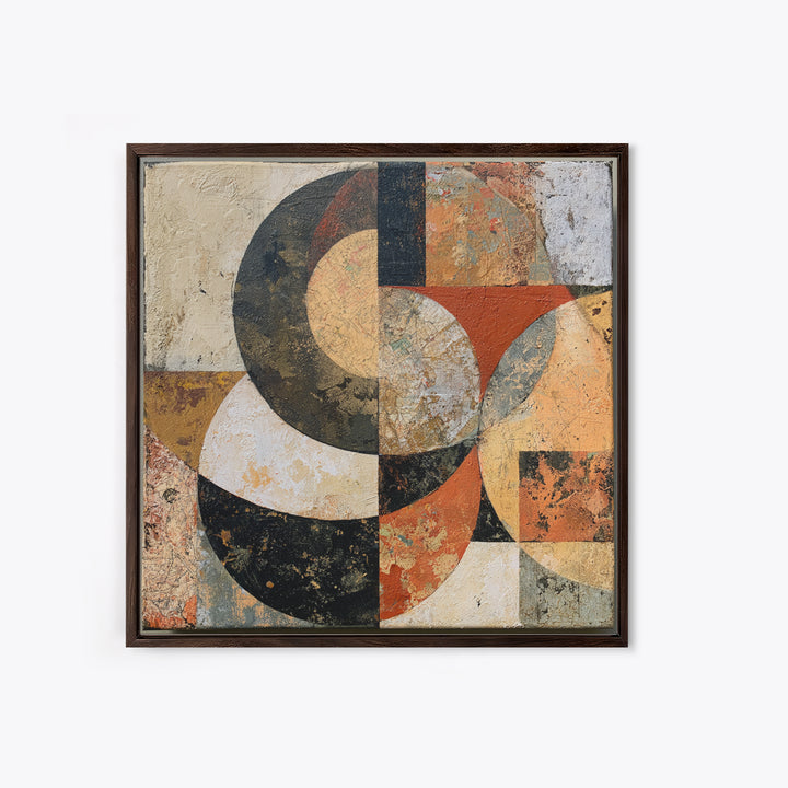Abstract Shapes Layered Framed Canvas Print, Eclectic Art, Art Prints, Living Room Decor, Fine Art, Eclectic, Abstract Art, ECL-1x1-28