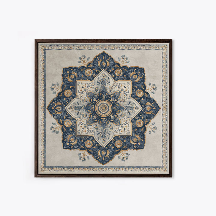 Layered Tapestry Pattern Framed Canvas Print, Eclectic Art, Portrait, Living Room Decor, Fine Art, Eclectic, Modern Decor, ECL-1x1-64