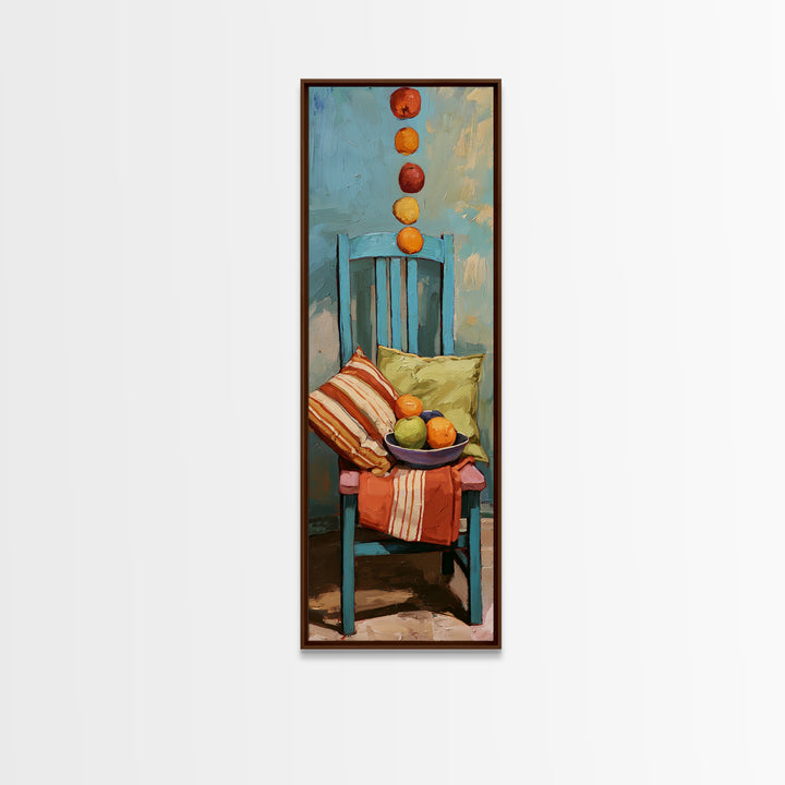 Whimsical Chair Still Life Canvas Print, Eclectic Art, Textured Painting, Living Room Decor, Fine Art, Eclectic, Digital Art, ECL-1x3-26
