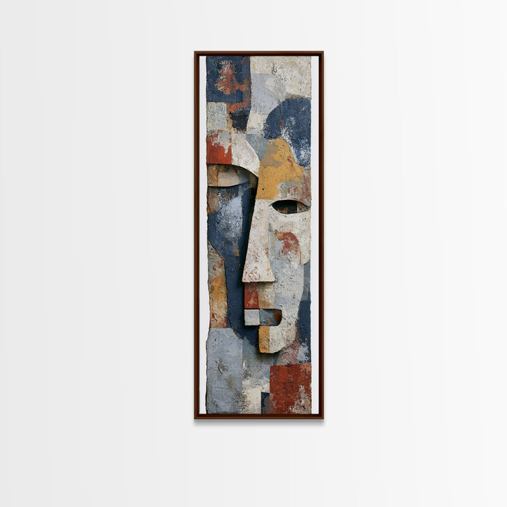 Abstract Mask with Playful Textures Canvas Print, Eclectic Art, Printable Art, Living Room Decor, Abstract Art, Eclectic, ECL-1x3-32
