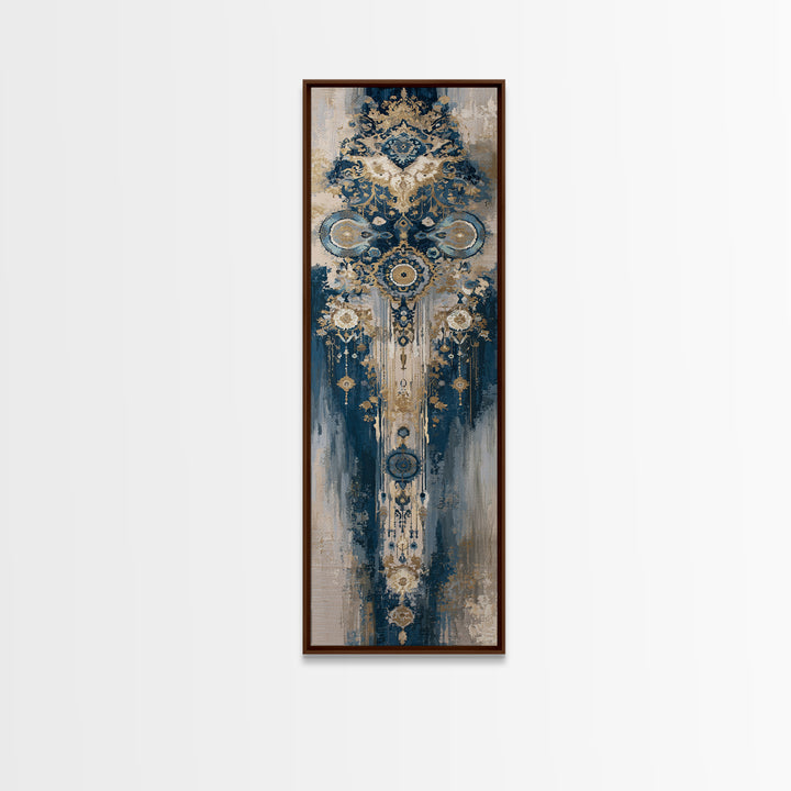 Layered Tapestry Pattern Framed Canvas Print, Eclectic Art, Dopamine Decor, Living Room Decor, Eclectic, Minimalist Decor, ECL-1x3-52