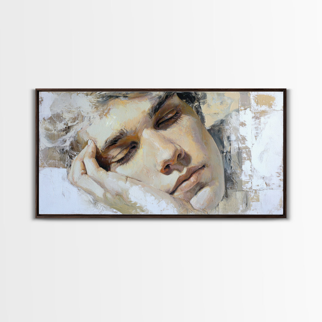 Layered Tapestry Pattern Framed Canvas Print, Eclectic Art, Digital Art, Living Room Decor, Oil Painting, Eclectic, ECL-2x1-60