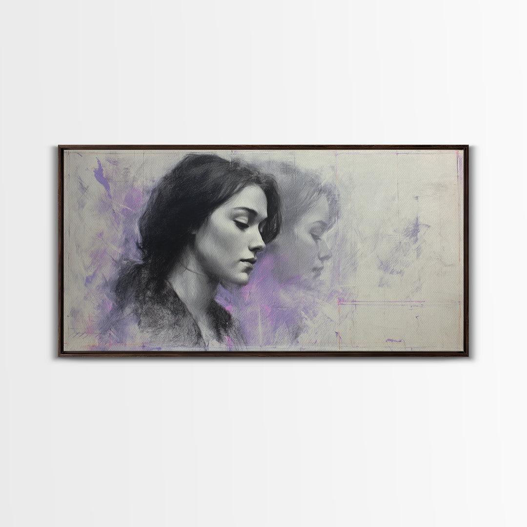 Layered Tapestry Pattern Framed Canvas Print, Eclectic Art, Portrait, Living Room Decor, Fine Art, Eclectic, Modern Decor, ECL-2x1-84