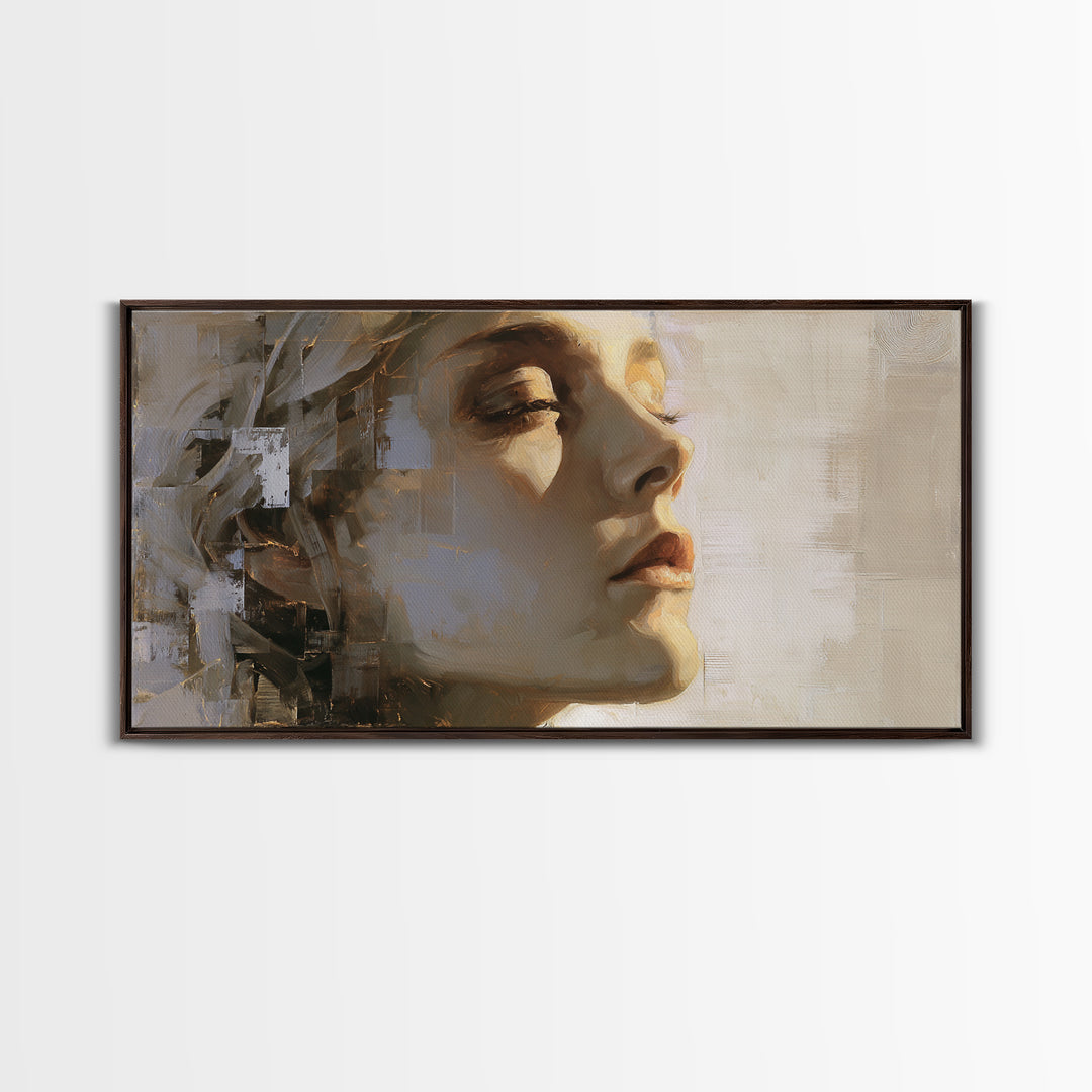 Surreal Desert with Floating Arches Framed Canvas Print, Eclectic Art, Boho, Living Room Decor, Eclectic, Unique Wall Art, ECL-2x1-90