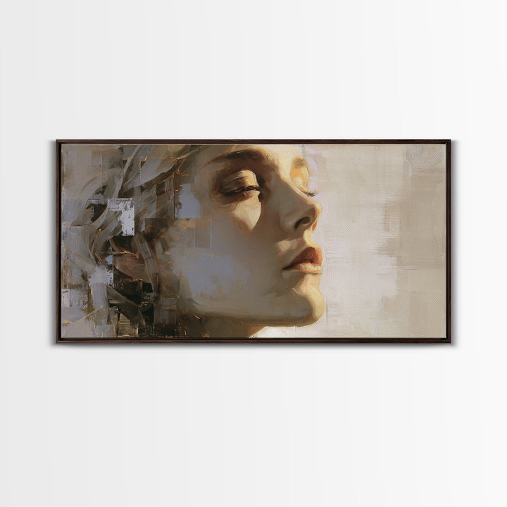 Surreal Desert with Floating Arches Framed Canvas Print, Eclectic Art, Boho, Living Room Decor, Eclectic, Unique Wall Art, ECL-2x1-90