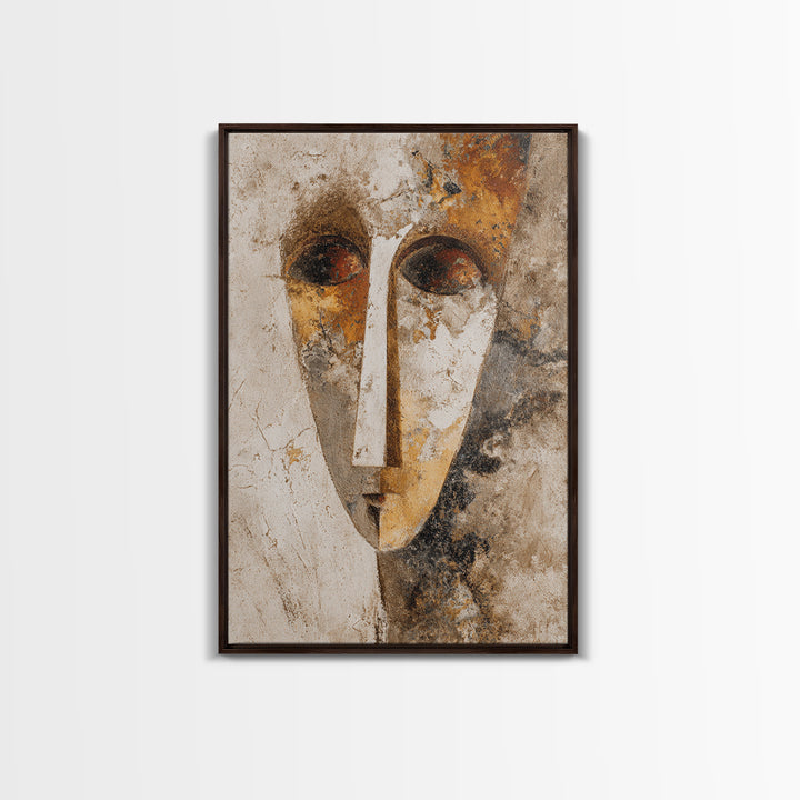 Surreal Portrait with Mismatched Patterned Clothing Canvas Print, Eclectic Art, Printable Art, Living Room Decor, Eclectic, ECL-2x3-58